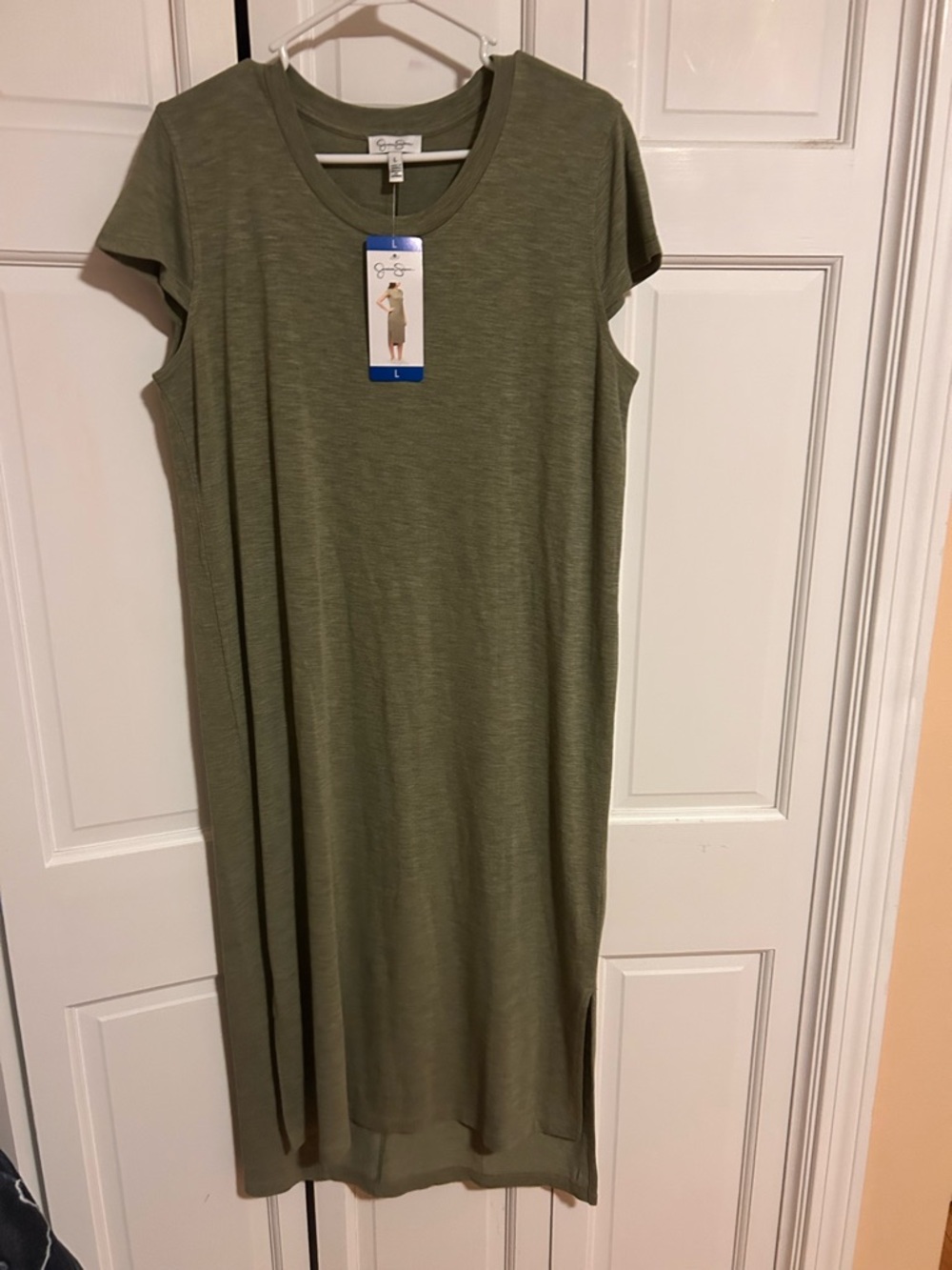 Jessica Simpson Slit Side Midi Dress w Slight Hi-Low Hem -Great for Beach